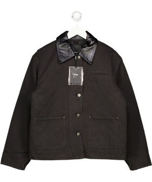 KHY BY KYLIE JENNER Black Canvas Utility Jacket UK S
