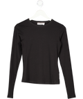 Weekday Black Long Sleeve Cotton Top UK S