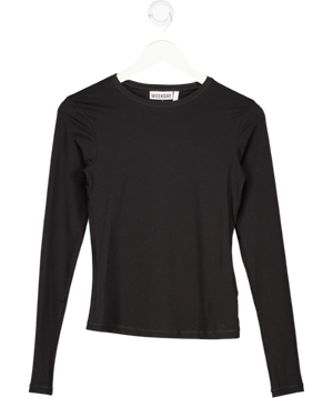 Weekday Black Long Sleeve Cotton Top UK S