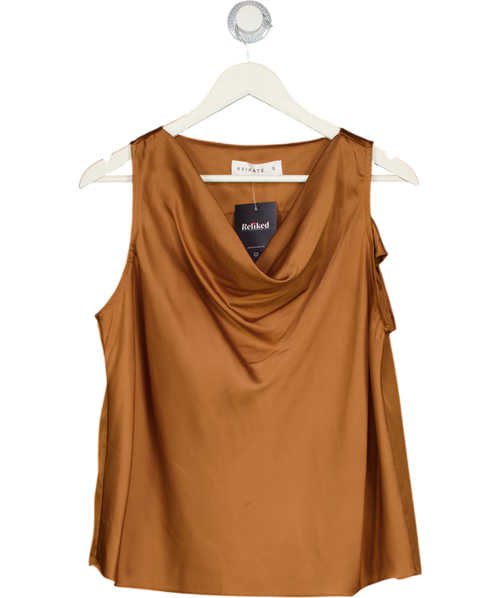 Avirate Brown Cowl Neck Sleeveless Top UK S