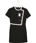 River Island Black Contrast Tipped Mini Shift Dress UK 6