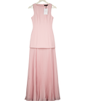 CLUB L Pink Hadley Light-pink Boat-neck Maxi Dress With Drop-waist UK 6