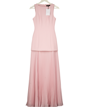 CLUB L Pink Hadley Light-pink Boat-neck Maxi Dress With Drop-waist UK 6
