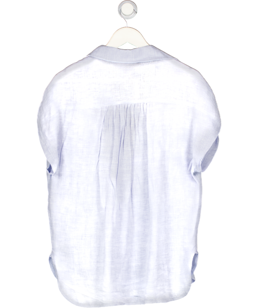 THE SUMMER EDIT Blue Luxe Linen Shirt Sz1 UK S