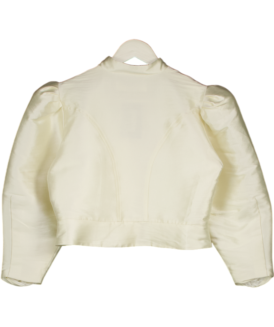DESTREE Cream Amoako Cropped Faille Jacket UK M