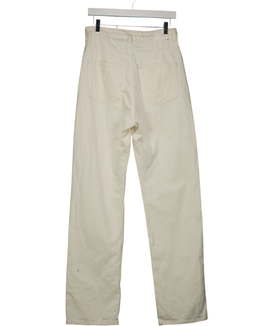 Weekday Cream Rowe Extra High Straight Jeans L34 W30