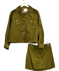 H&M Green Oversized Corduroy Jacket And Skirt Set UK S