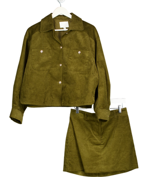 H&M Green Oversized Corduroy Jacket And Skirt Set UK S