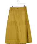 TOAST Olive Green Cotton / Linen Blend Midi Skirt UK 12