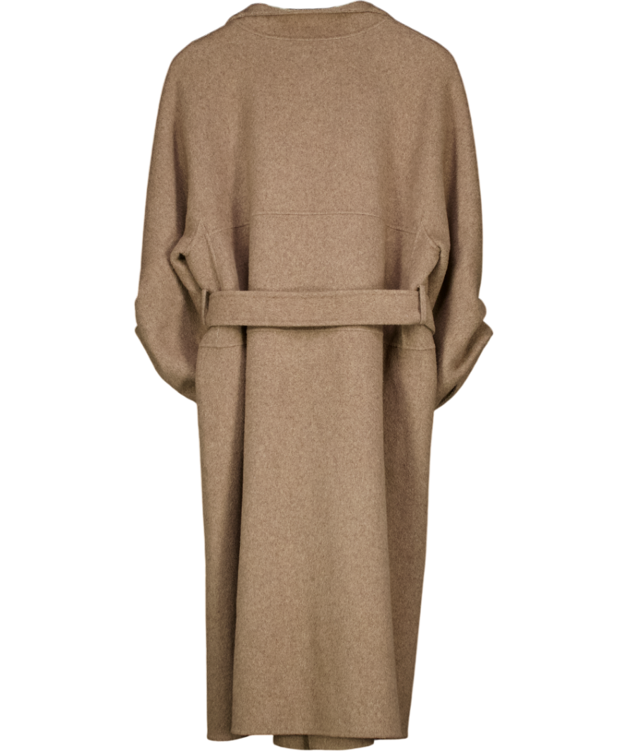 JOVONNA LONDON Beige Taupe Belted Handmade Wool Blend Coat UK XS