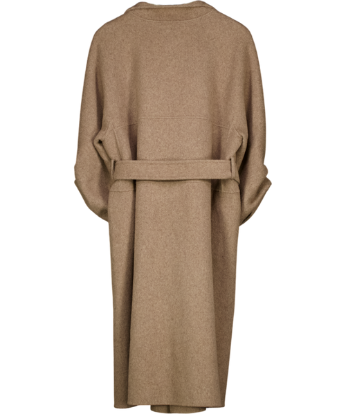 JOVONNA LONDON Beige Taupe Belted Handmade Wool Blend Coat UK XS