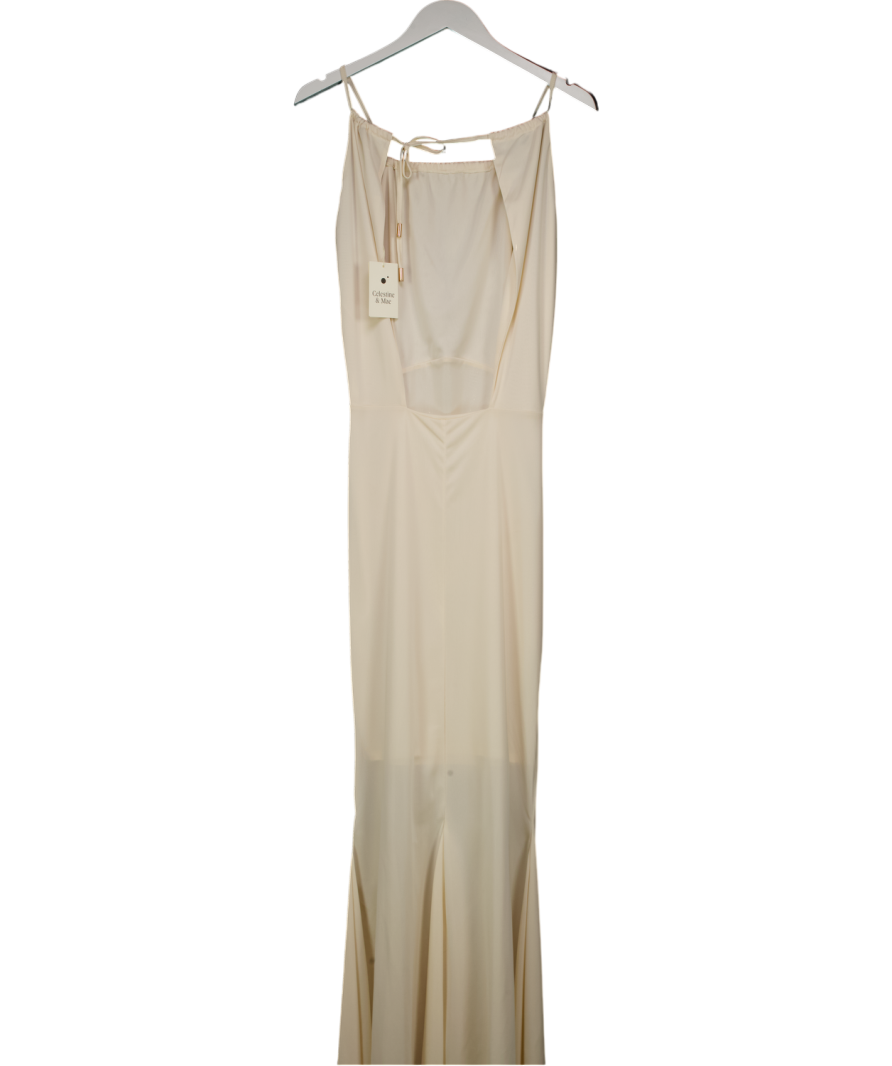 CELESTINE & MAE Cream Open Back Detail Maxi Dress UK M