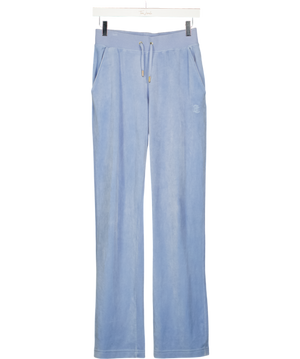 JUICY COUTURE Dusty Blue Velour Embroidered Logo Jogger UK XS