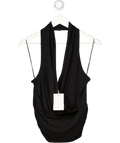 HENNE Black Draped Trisha Halterneck Top UK 8