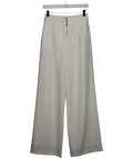 Commense White Solid Wide Leg Pants Without Belt UK XS