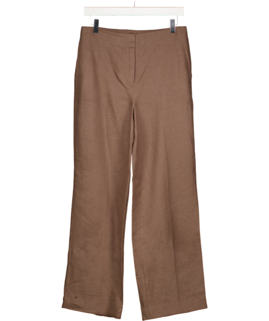 TALBOTS Brown Light Broen Classic Linen Straight Ankle Trousers Us4 UK 8