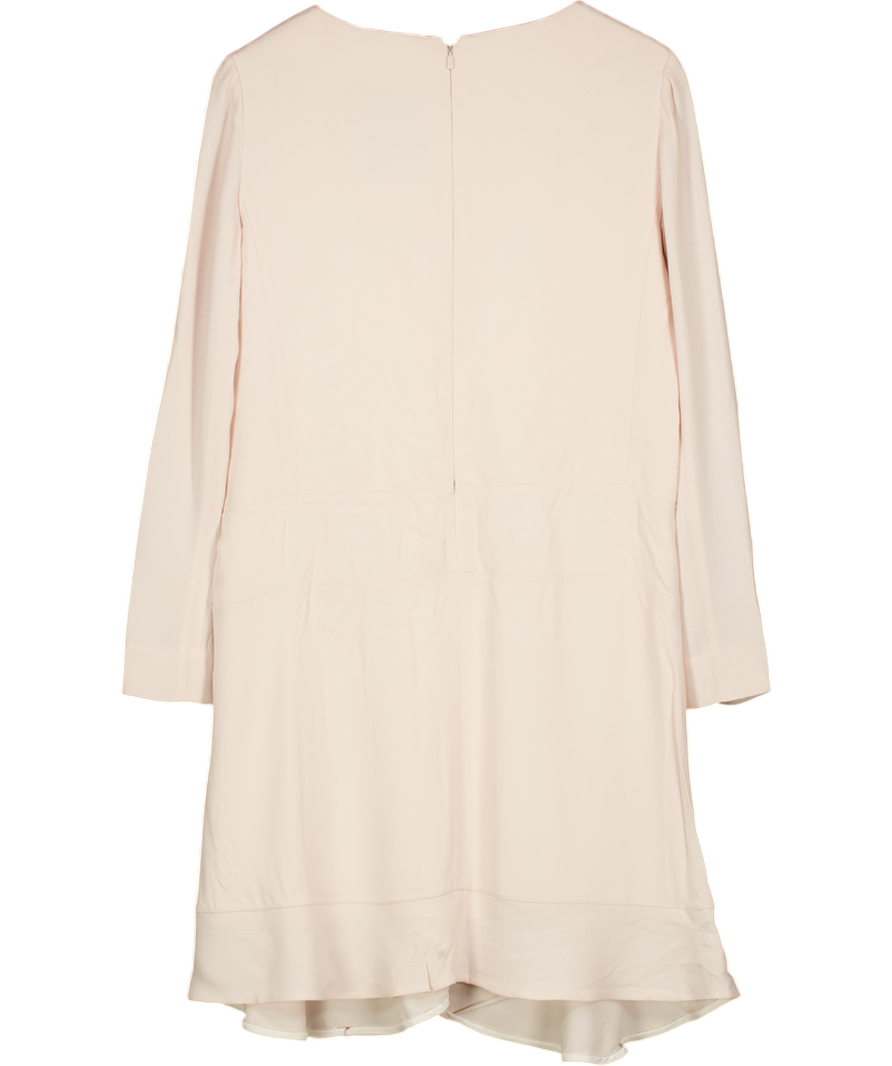 Chloé Blush Pink Long Sleeve Crepe Mini Dress Fr40 UK 12