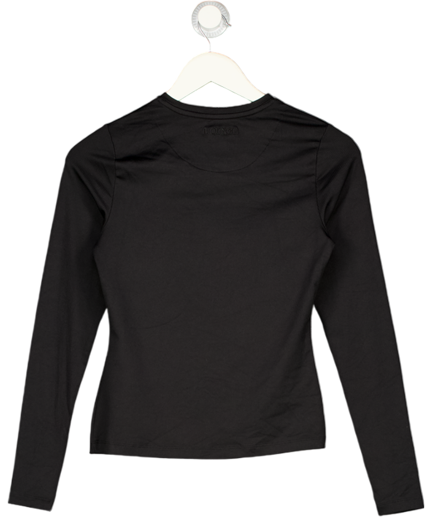 LOUNGE Black Long Sleeve Zip Active Top UK M