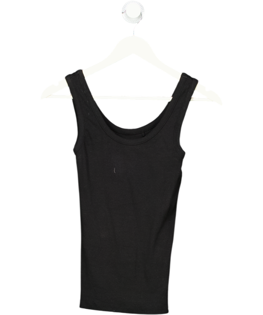 Twenty Days Black Ribbed Tank Top UK S
