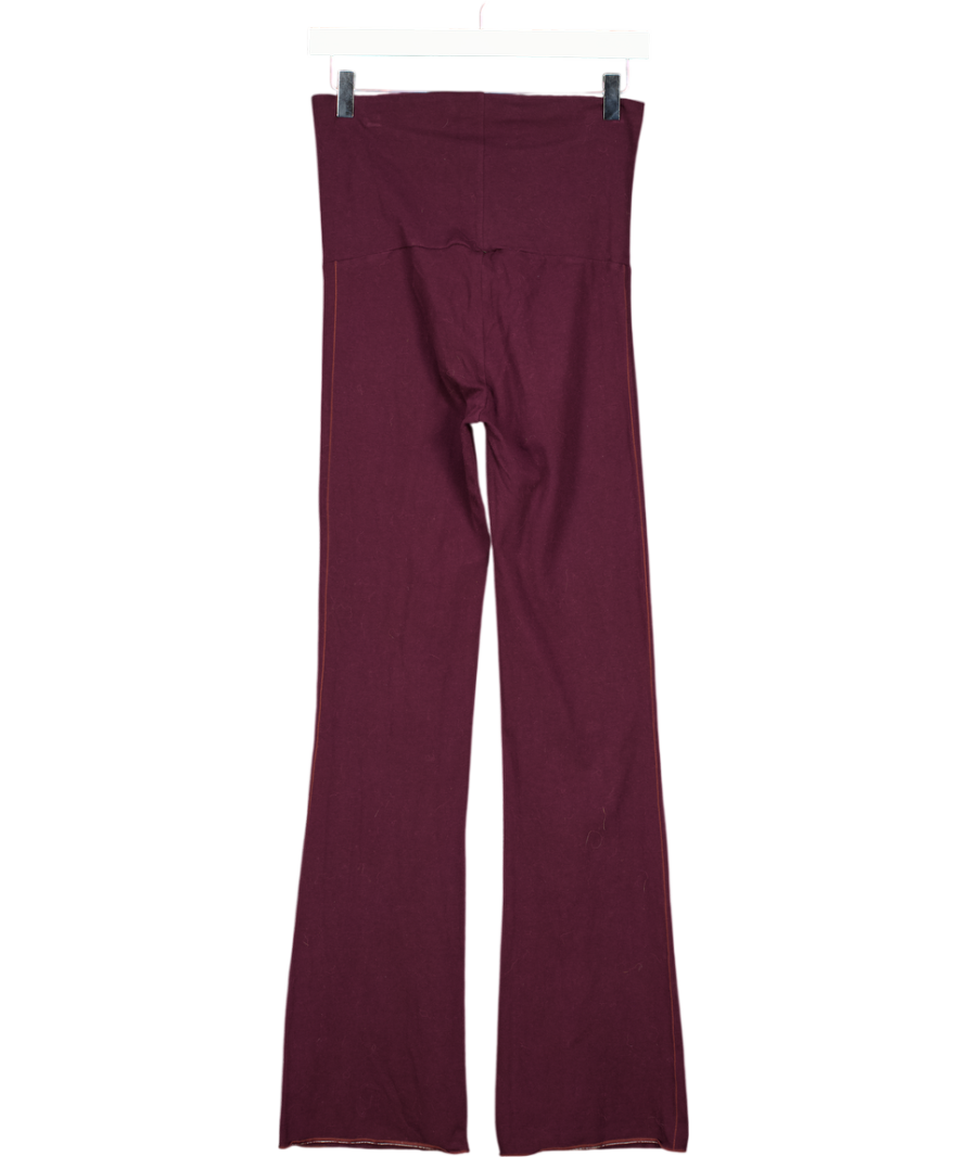 SKIMS Red Burgundy Fold Over Flare Leggings UK S
