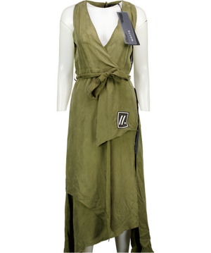 WHYTE STUDIO Green Silk "the Nova" Silk Dress UK 8