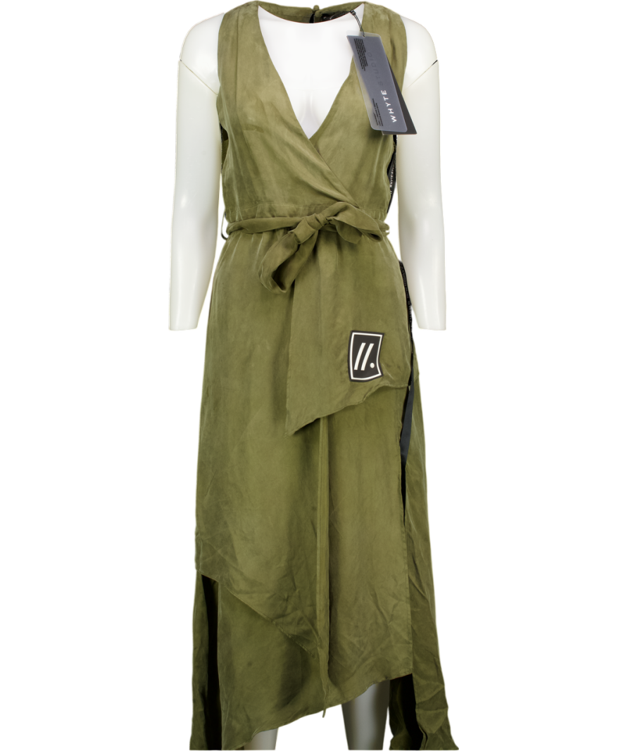 WHYTE STUDIO Green Silk "the Nova" Silk Dress UK 8