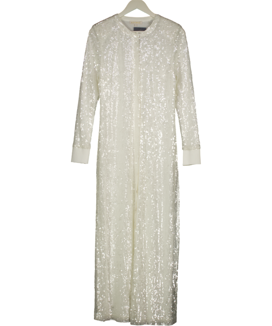 RAMY BROOK White Oriana Sequined Convertible Duster Coat / Dress UK S