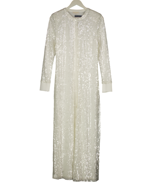 RAMY BROOK White Oriana Sequined Convertible Duster Coat / Dress UK S