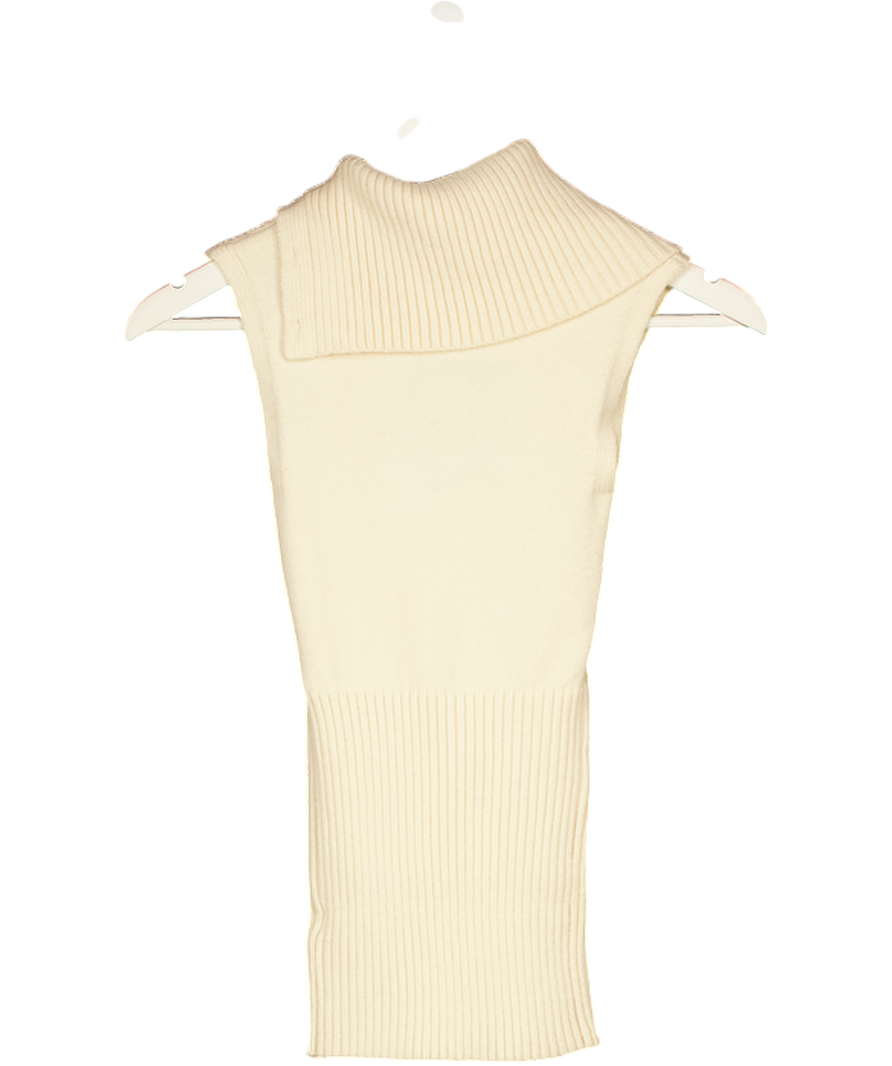 FRANKIES BIKINIS Cream Axel Cable Cloud Knit Sleeveless Sweater UK S