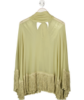 DE LA VALI Green Levanto Poncho In Sand Georgette Chiffon UK S