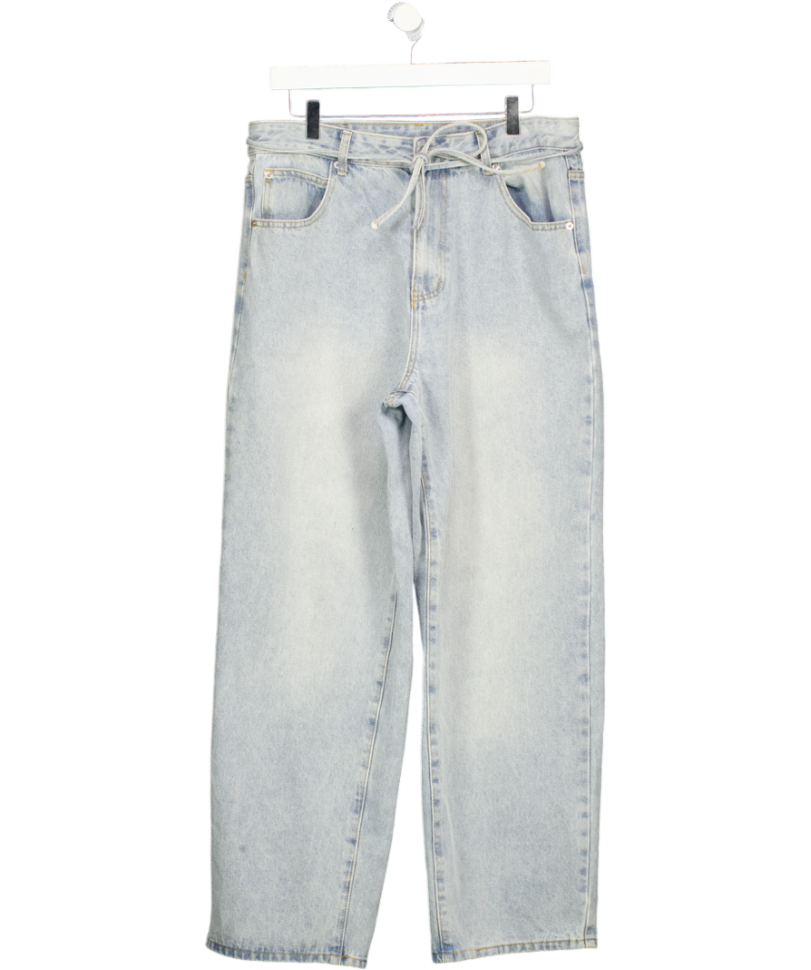 Sumwon Blue Wide Leg Belted Jeans UK M