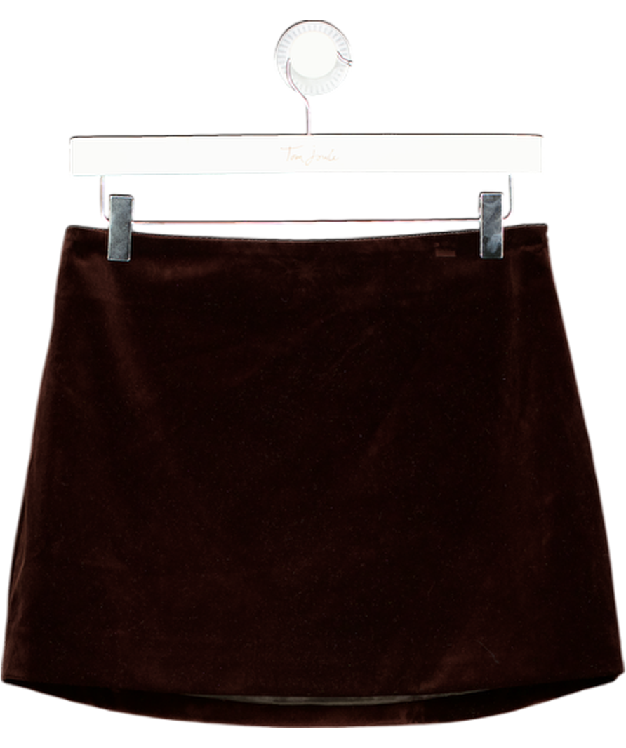 ASTR the Label Brown Vox Velvet Mini Skirt UK XS