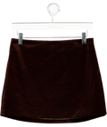 ASTR the Label Brown Vox Velvet Mini Skirt UK XS