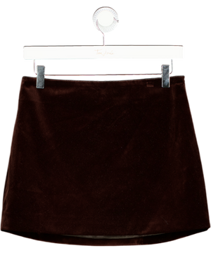 ASTR the Label Brown Vox Velvet Mini Skirt UK XS
