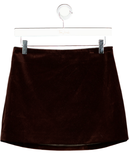 ASTR the Label Brown Vox Velvet Mini Skirt UK XS
