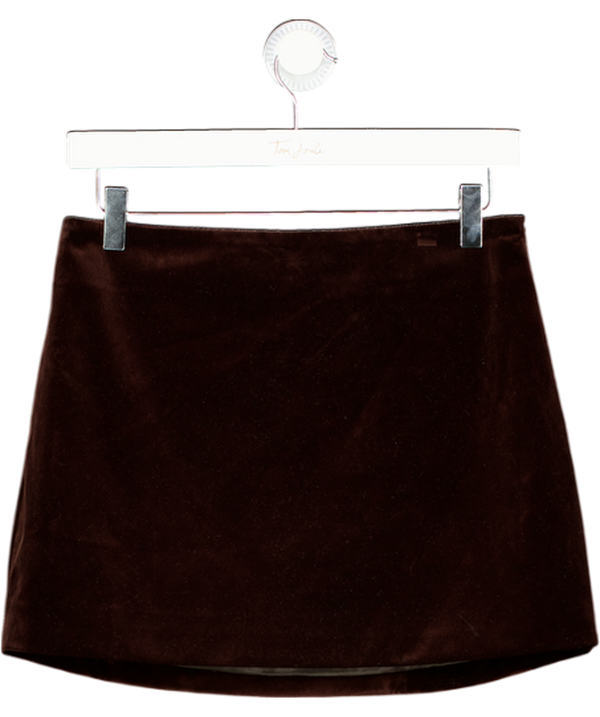 ASTR the Label Brown Vox Velvet Mini Skirt UK XS