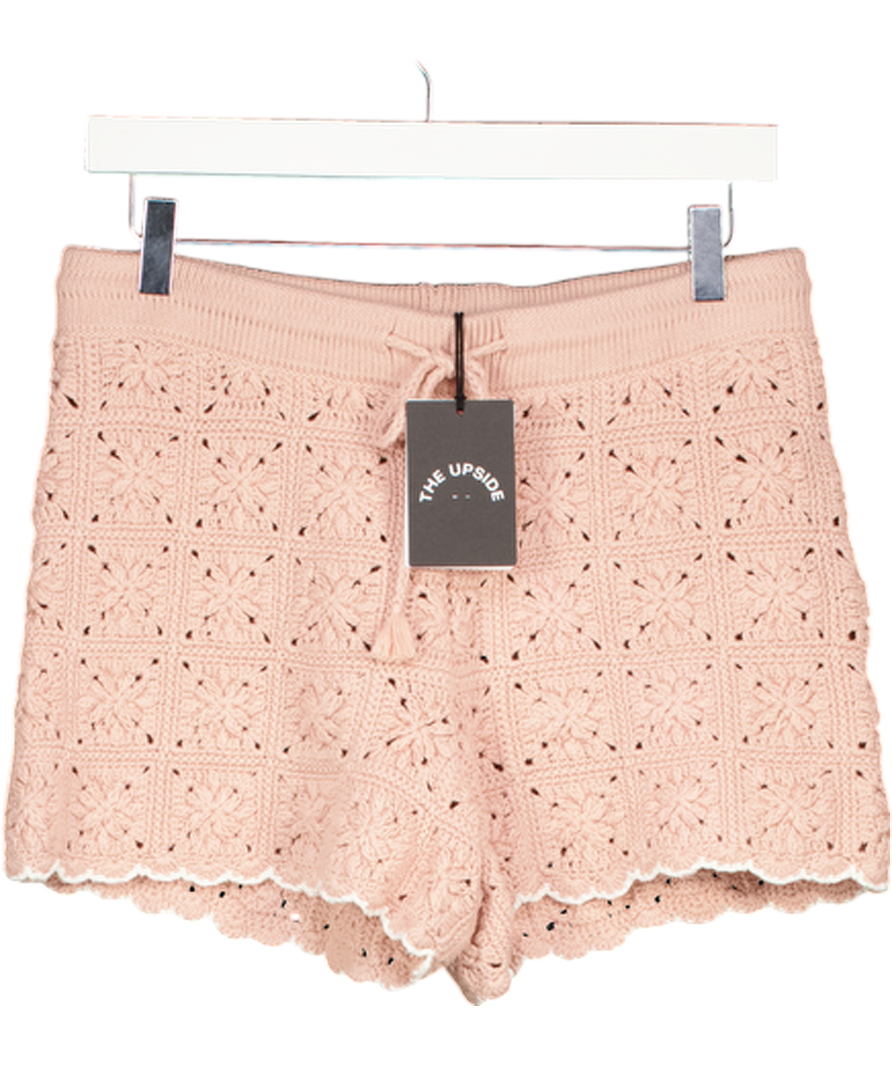 THE UPSIDE Pink Anoki Malik Crochet Short UK S