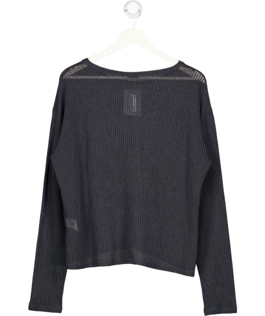 ZARA Grey Textured Open Knit Sweatshirt UK S