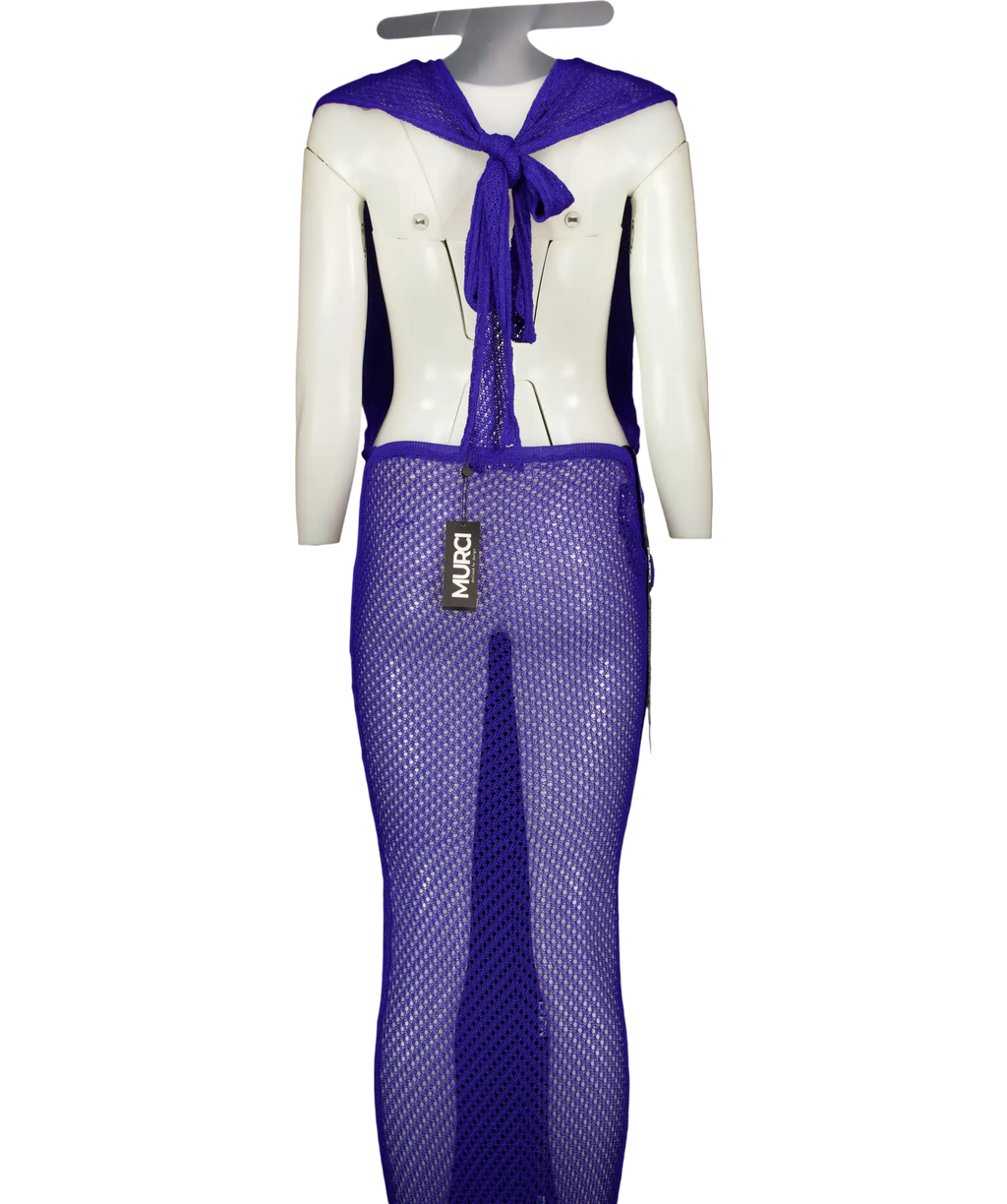 MURCI Blue Cassis Maxi Dress UK 6