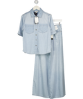 M&S Blue Autograph 2-piece Wide Leg Jeans And Relaxed Shirt Set UK 6