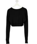 ETERNE Black Ribbed Long Sleeve Top UK XS