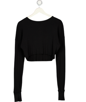 ETERNE Black Ribbed Long Sleeve Top UK XS