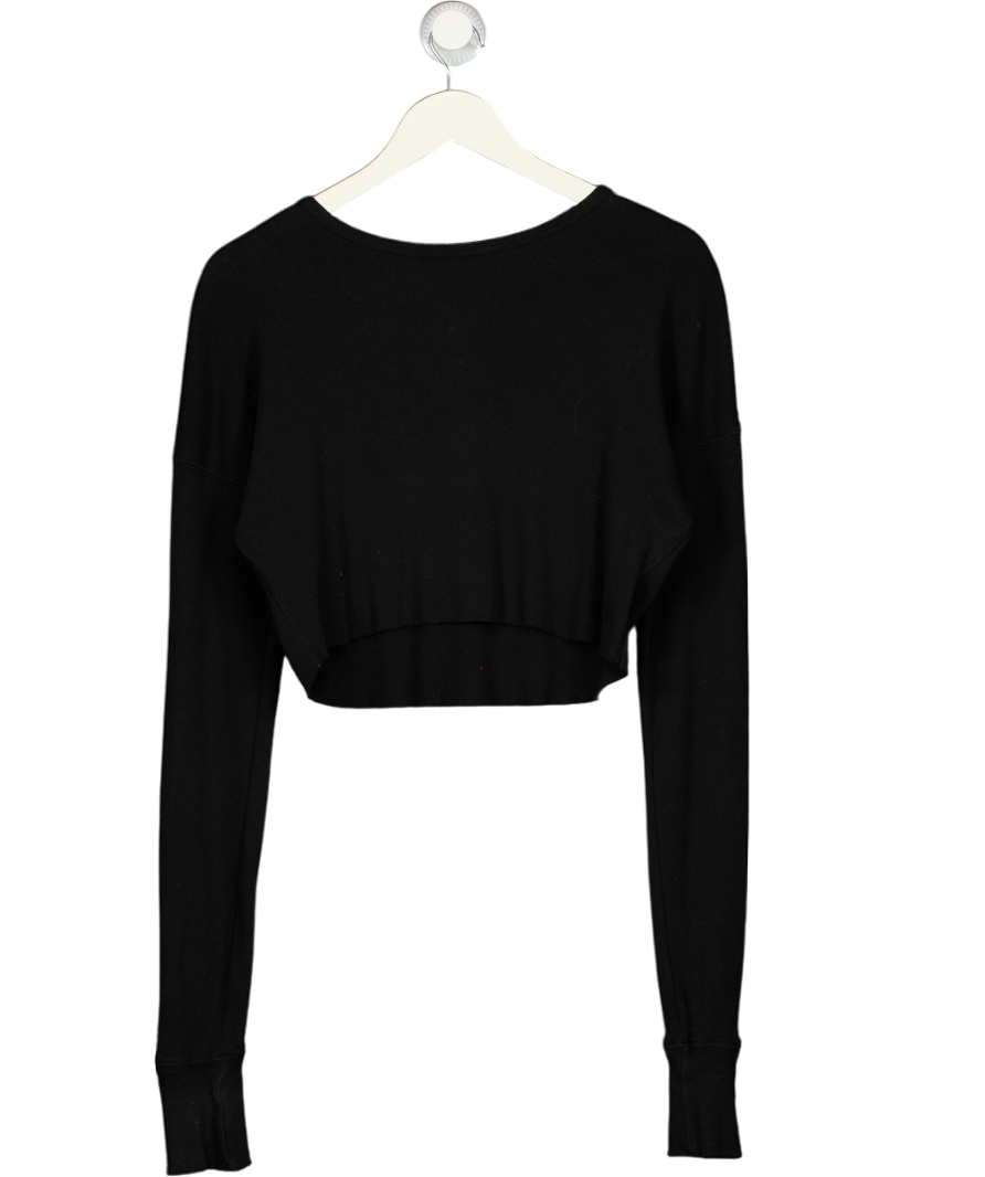 ETERNE Black Ribbed Long Sleeve Top UK XS