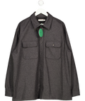 PANGAIA Grey Dna Recycled Wool Long Sleeve Pocketed Shirt UK L