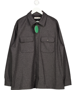 PANGAIA Grey Dna Recycled Wool Long Sleeve Pocketed Shirt UK L