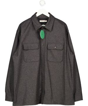 PANGAIA Grey Dna Recycled Wool Long Sleeve Pocketed Shirt UK L