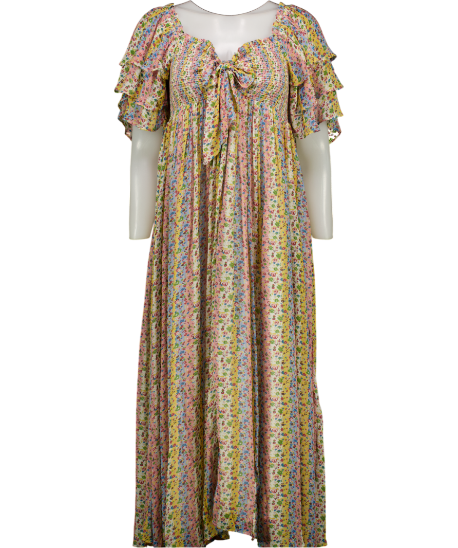 byTIMO Multicoloured Memory Lane Georgette Tieband Dress UK M