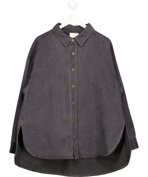 DISSH Ashton Washed Black Oversized Denim Shirt UK 8
