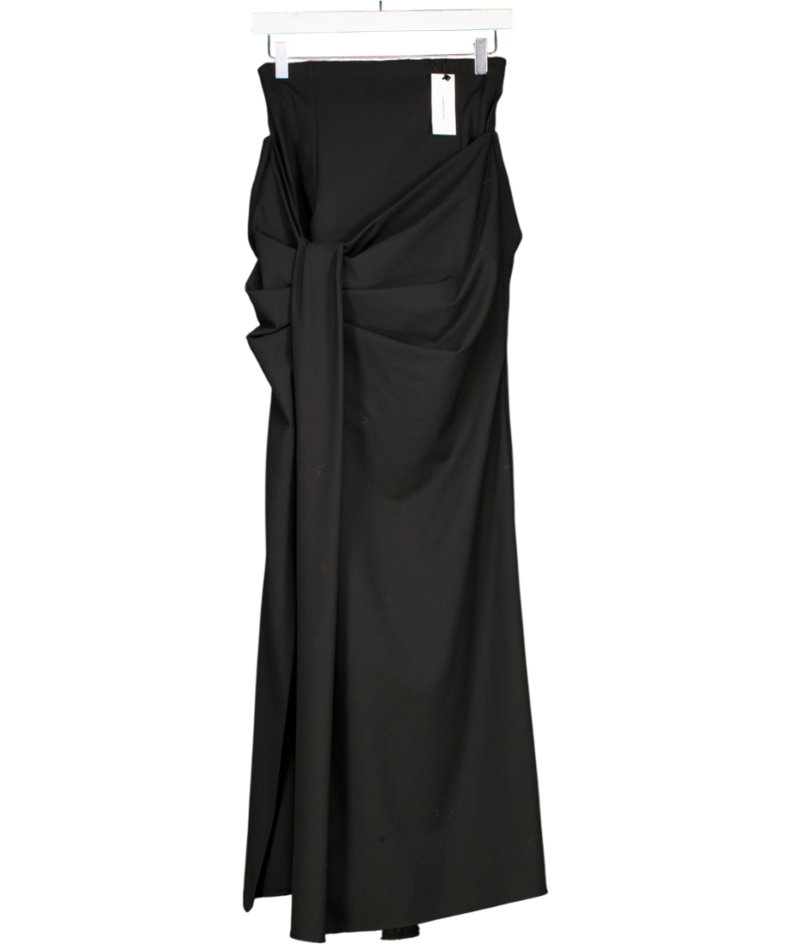 Karen Millen Black Soft Tailored High Waisted Draped Maxi Skirt UK 6