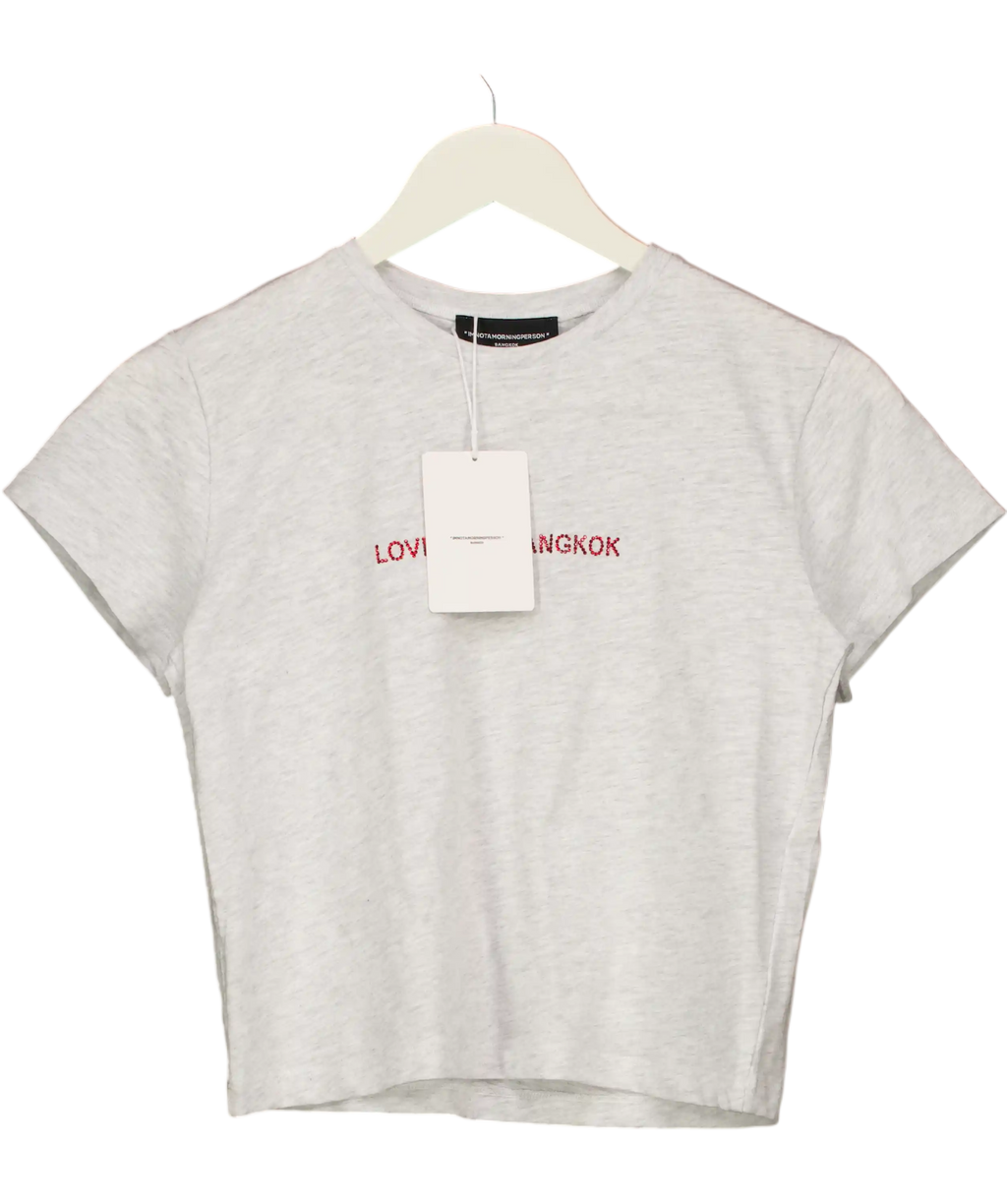 IMNOTAMORNINGPERSON Grey Boxy Tee UK S/M